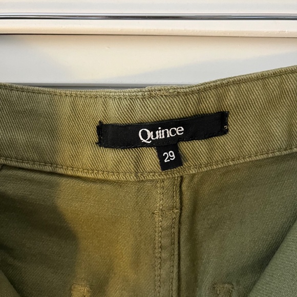 Quince Stretch Cotton Twill Wide-Leg Crop Pant in Olive, Size 29 - Picture 5 of 7